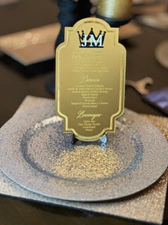 Elegant Laser Engraved Mirror Acrylic Menus
