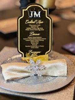 Elegant Laser Engraved Mirror Acrylic Menus