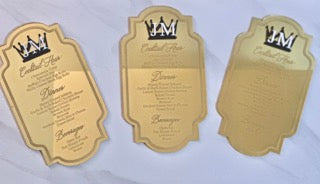 Elegant Laser Engraved Mirror Acrylic Menus