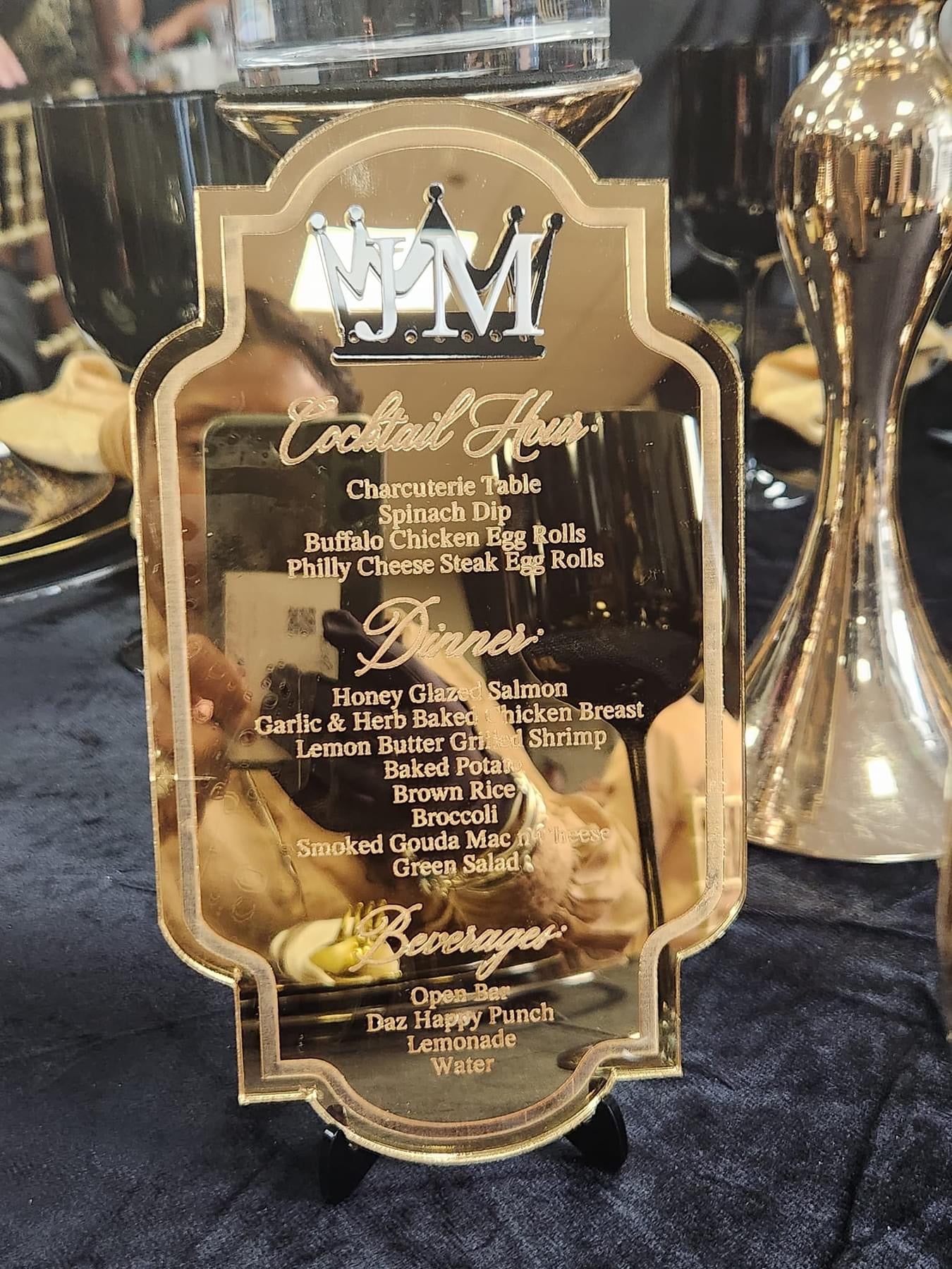 Elegant Laser Engraved Mirror Acrylic Menus