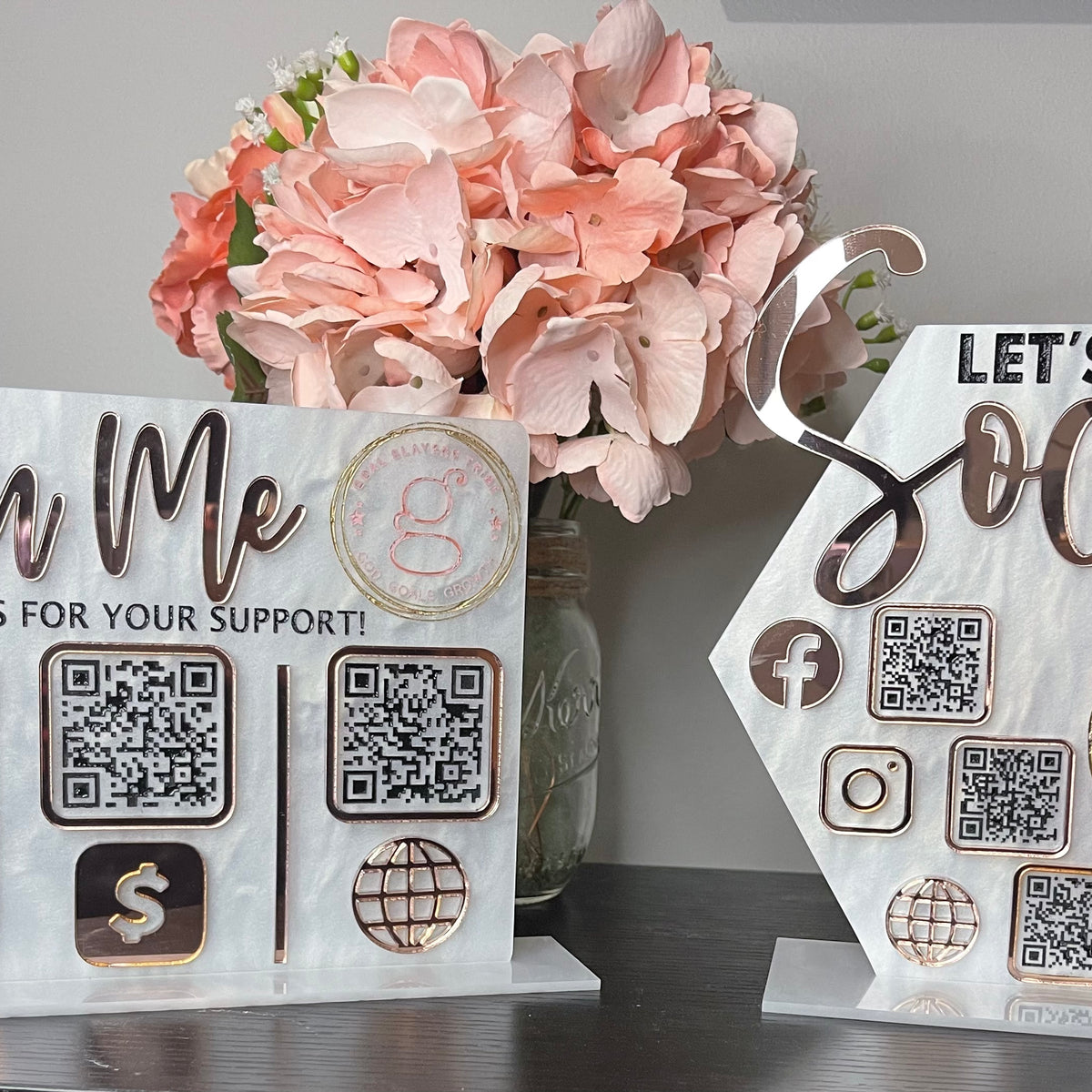 Acrylic Social Sign – LaserFocusedLLC