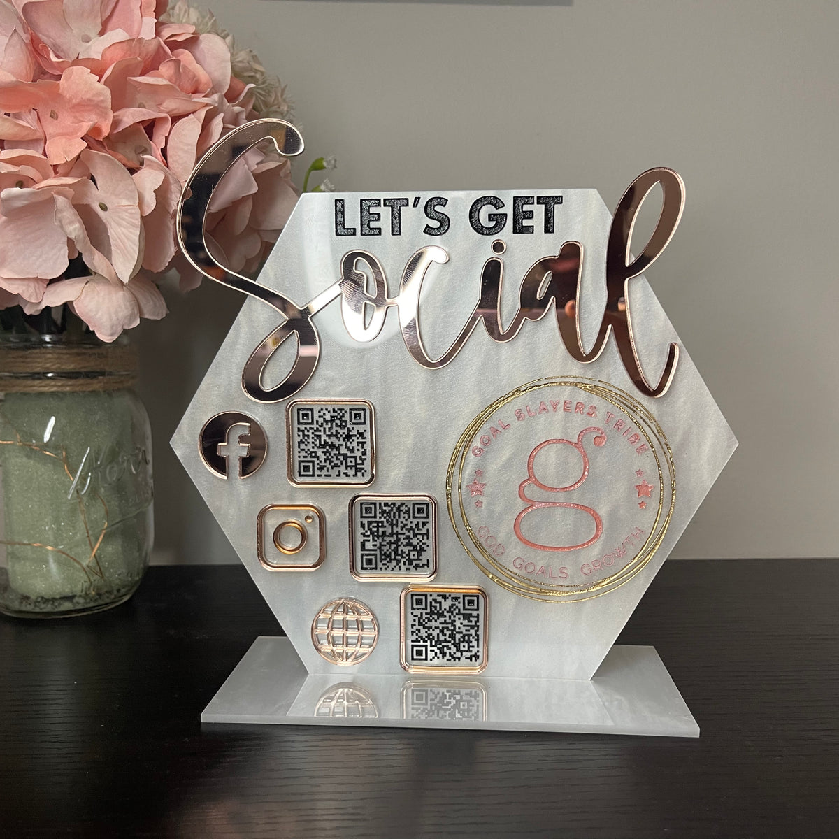 Acrylic Social Sign – LaserFocusedLLC